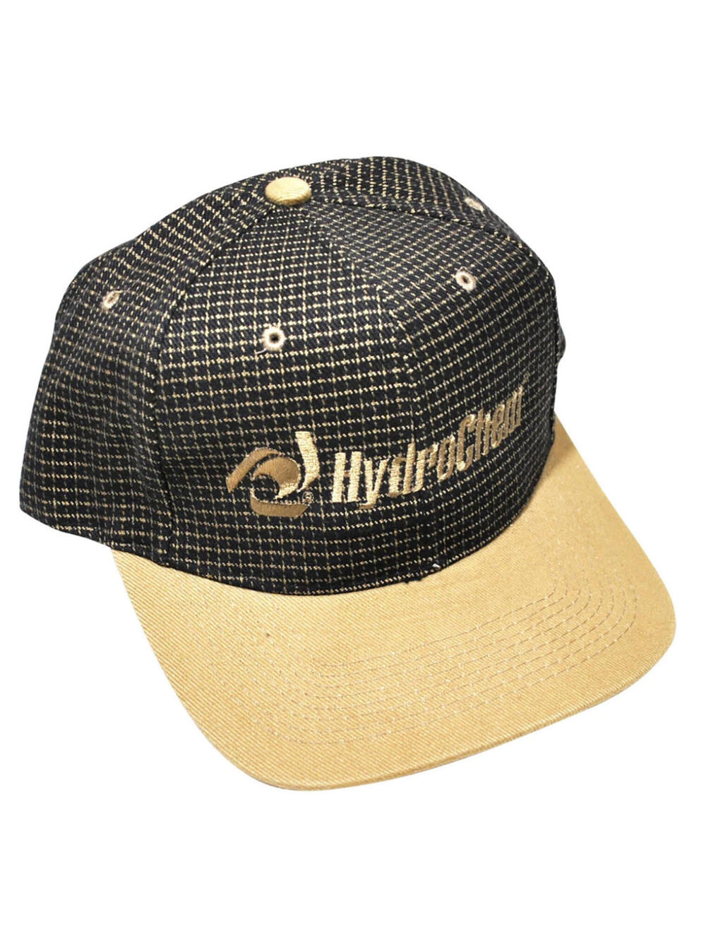 Vintage Hydro Chem 90s Water Black Brown Pattern Strap Hat